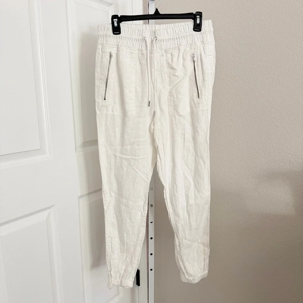 Athleta White Drawstring Jogger Pants - Picture 2 of 7